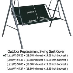Upgraded Heavy-Duty Waterproof Outdoor Swing Seat & Bench Replacement 58x19x19in