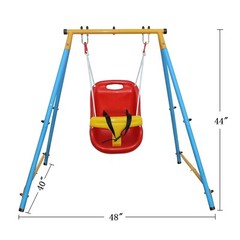 Toddler Swing with Safety Belt,Baby Toddler Indoor/Outdoor Metal Swing Set,55 lb