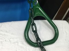 Durable Green Gorilla Play Sets 17” Rubber Coated Link Chain Trapeze Bar w/Rings