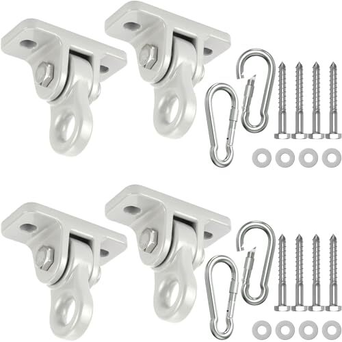 4 Pack Heavy Duty Porch Swing Hangers Kit for Wooden Playground Porch Patio