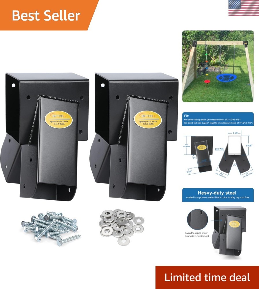 Sturdy BETOOL Swing Set Brackets – 2pcs Heavy Gauge Steel for Safe Play