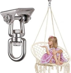 Heavy Duty 360° Swivel Swing Hanger, Stainless Steel Swing Hook for Ceiling Wood