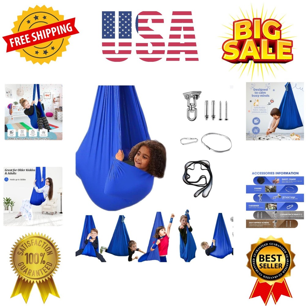 Sensory Swing for Kids with Special Needs, Indoor Kids Swing Cuddle Hammock C…