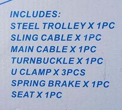 CTSC Zipline Kit Steel Trolley Seat Spring Brake Outdoor Backyard Kids 8+ 250lb