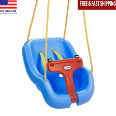 2-in-1 Baby Toddler Swing Secure High Back Blue Durability Safe Hold Up 50 Lbs