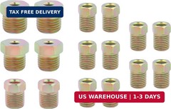 16PCS 3/16 Brake Line Fittings,Thread Brake Line Repair Kit Metric Invert Flare
