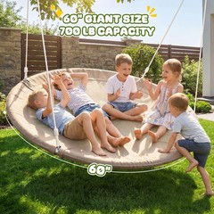 60″ Large Saucer Tree Swing for Kids 900D Oxford w/ 2 Adjustable Hanging Straps