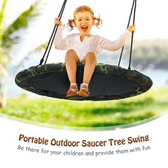 40″ Flying Saucer Tree Swing Outdoor Play Set w/ Adjustable Ropes Camouflage