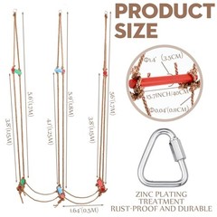 Simgoing Climbing Rope Ninja Ladder for Kids, Indoor & 11.8 Inch Red,blue,green