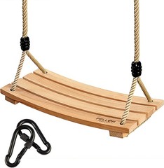 Wood Tree Swing Kids Adults Outdoor Adjustable Load 220 Lbs Backyard Fun