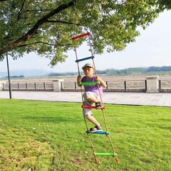 Climbing Rope Ladder Kids Tree Swing W/ Hanging Strap Indoor & Outdoor Backyard