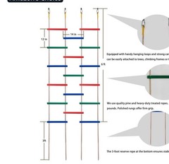 Wooden Climbing Rope Ladder For Kids