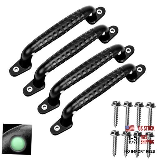 4 Luminous Playground Safety Handles, Sturdy Swing Sets Safety Grab black 4 PCS