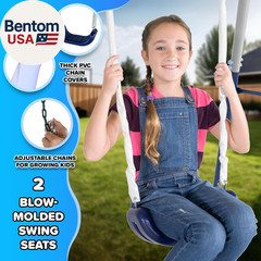 Arcadia Swing Set – Outdoor Heavy-Duty Metal Playset for Kids with Slide