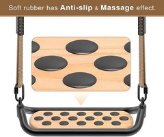 Wooden Swing Seat, Outdoor Tree Swings for Adults and Kids, Comfortable and N…