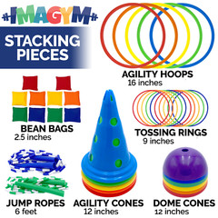 Obstacle Course Stepping Stones Bean Bag Balance Beam Outdoor Games for Kids