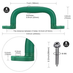 Green Playground Safety Handles 4Pcs Kids Playground Grab Handles