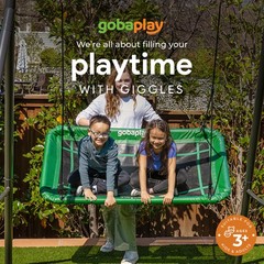 gobaplay Single Swing Playground Set with 8′ Frame Extension & Rectangle Swing
