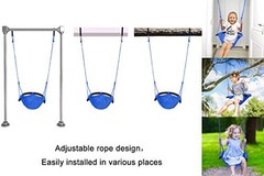 Kids Swing Seat, Heavy Duty Rope Play Secure Children Swing Set, 2 Pack Blue