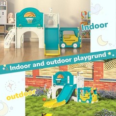9 In 1 Toddler Slide, Kids Slide with Climber Playground, Indoor Outdoor Playset