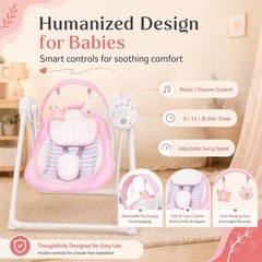 Baby Swing SpaceSaver Ultra-Compact Foldable Infant Swing (Fits in 5.3″ Gaps!…