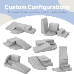 4-Piece PU Leather Baby Foam Climbing Blocks for Toddlers – Soft Play Climbing T