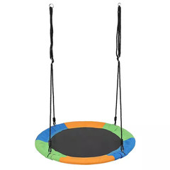 40 In. Outdoor Tree Swing 600 Lbs. Capacity Adjustable Ropes Playground Backyard
