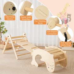 7-in-1 Indoor Climbing Toys for Toddlers w/ Reversible Ramp Sea Lion Rocker