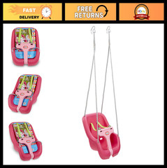 2-in-1 Snug & Secure Baby Swing – Adjustable, Safe, Outdoor Play, Magenta