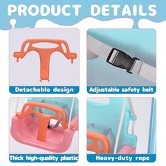3-in-1 Toddler Swing Set for Indoor/Outdoor Use – Baby Swing for Ages 6 Months+