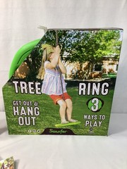 Swurfer Tree Swing Ring 3-in-1 Outdoor Tree Disc Swing Climbing Rope to Sit Stan