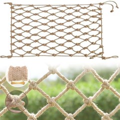 Jute Hemp Rope Net Heavy Duty Climbing Net for Kids Outdoor Balcony 3×9 FT