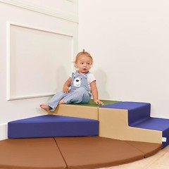ECR4Kids SoftZone Adventurer’s Summit Step, Corner Climber, Earthtone, 4-Piece