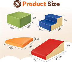 6-Piece Soft PU Leather Foam Climbing Blocks for Toddlers Indoor Play Set