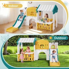 9in1 Toddler Slide Climber Playset with Playhouse Playground Indoor Outdoor Toys