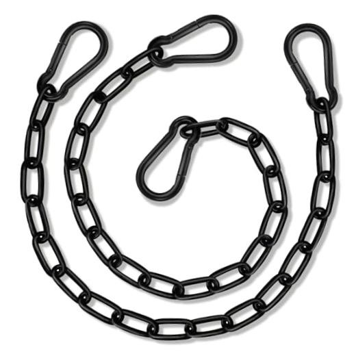2 Pack Hanging Swing Chain with 4 Carabiners 25in, 660LB 25in×2pcs Black