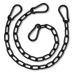 2 Pack Hanging Swing Chain with 4 Carabiners 25in, 660LB 25in×2pcs Black