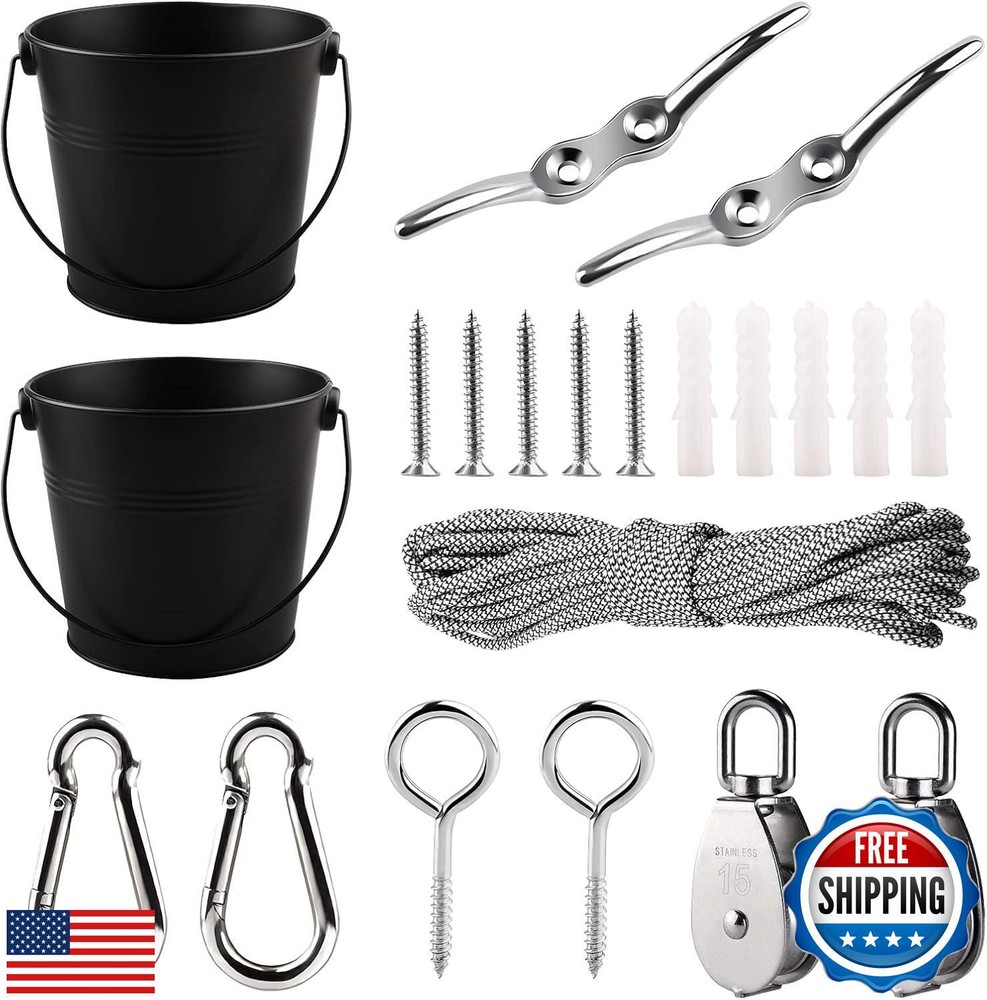 FUQUN Treehouse Accessories – Pulley with Bucket Cable, Kids Playhouse Access