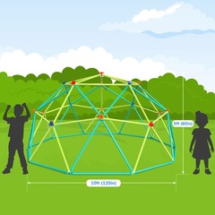 Hapfan 10FT Climbing Dome Saucer Swing Set Rust-Resistant Outdoor Playset 800lbs