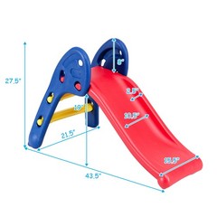 2-Step Children Folding Slide Plastic Fun Toy Up-down for Kids Play Set