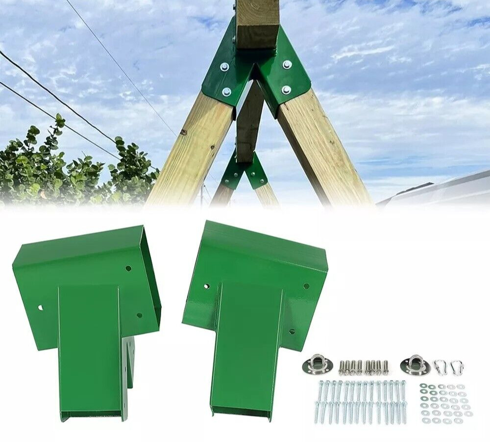 A-Frame 2 Brackets Swing Set Bracket with Mounting Hardware (Green)