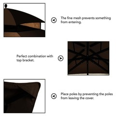 Brown Replacement 2-Tier Canopy for Lowe’s Allen Roth 10×12 Gazebo GF-12S004B-1