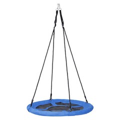 40 Inch Indoor Outdoor Tree Swing Set Adjustable Length Steel Frame, Blue