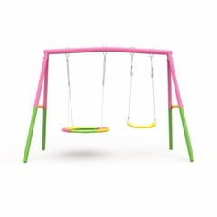 swing Backyard swing set, 440-pound heavy A-shaped metal frame