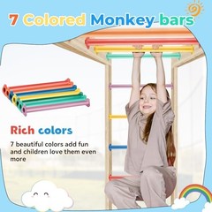 7 Colors 22 Inch Steel Monkey Bars Ladder Rungs Set for 22 Inch Long 28 Pack