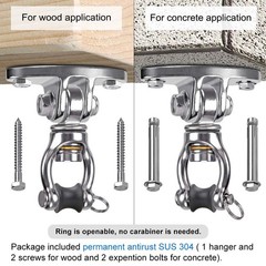 Silent Bearing Swivel Swing Hanger Stainless Steel Swing Hook Ceiling Mount S…
