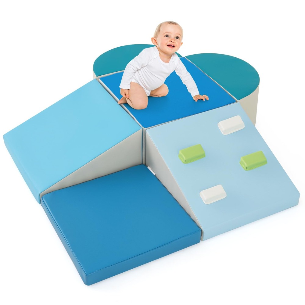 Olakids Climbing Toys for Toddlers, 6 Pieces Baby Foam Blocks Soft Play Set w…