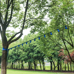Ninja Warrior Obstacle Course – 50ft Slackline with 12 Attachments for Kids