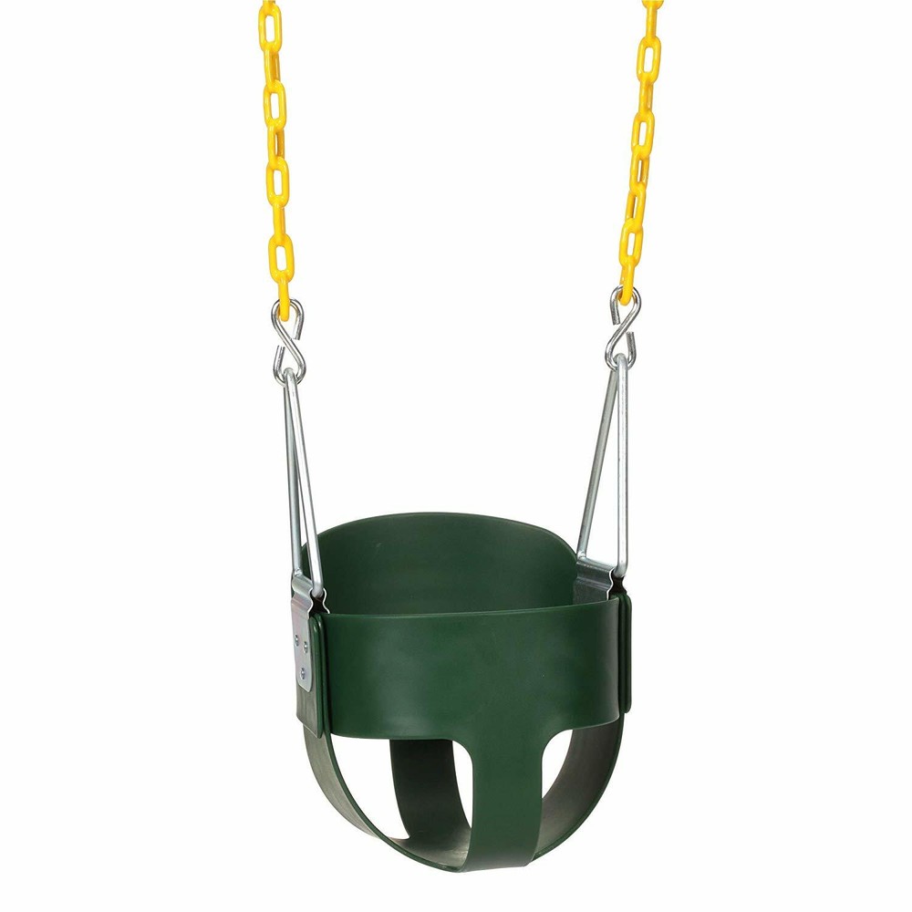 High Back Full Bucket Infant Swing Set Seat – Coated Chains – Fully Assembled