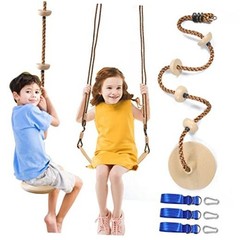 Tree Swing Climbing Rope 2 Pack Multicolor with Platforms Red Disc Swings Khaki